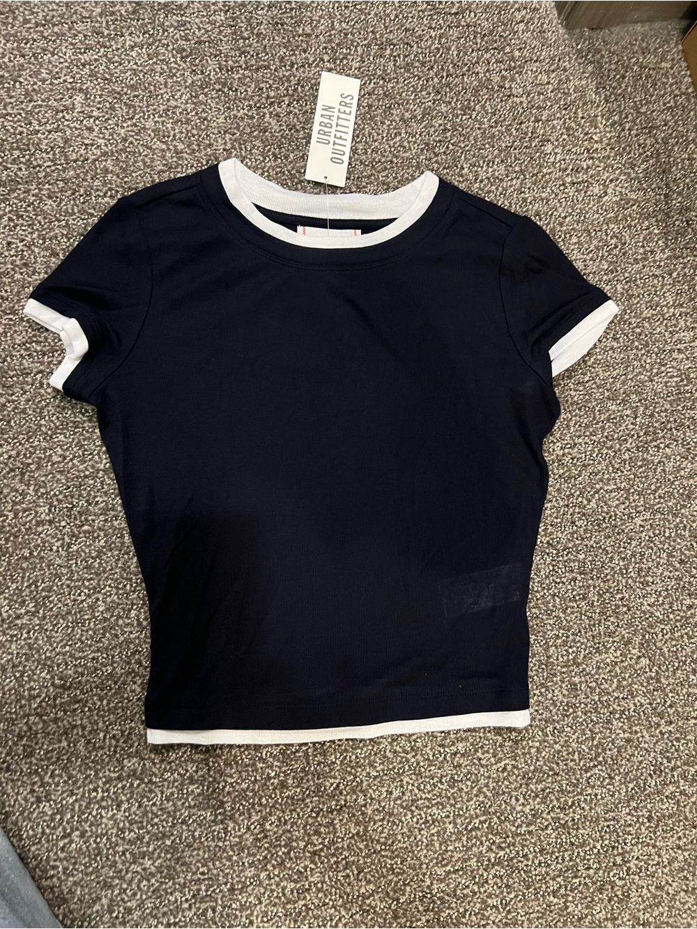 Urban Outfitters Navy Contrast Trim Tee